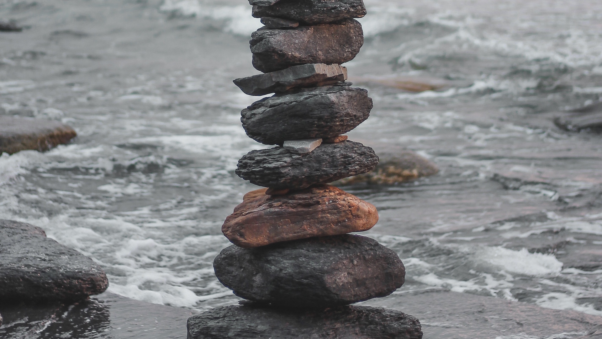 Wallpaper Stones, Balance, Harmony, Sea, Waves - Balance Hd - HD Wallpaper 