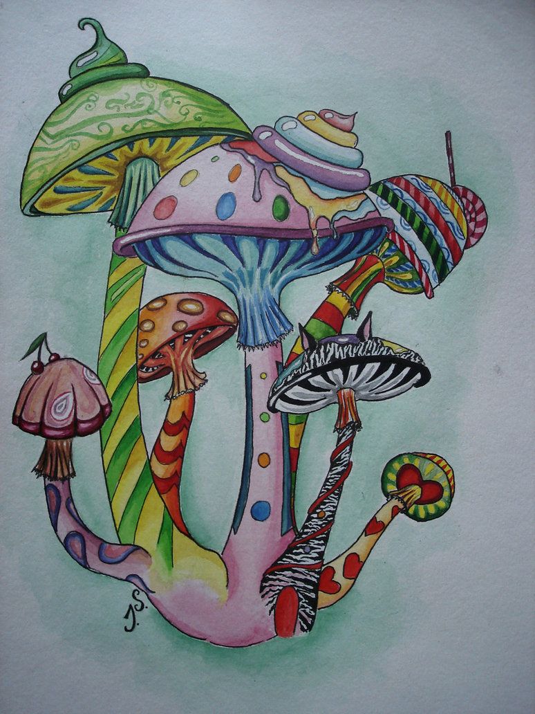 Magic Mushroom Drawings Magic Mushrooms By ~suokaralius - HD Wallpaper 