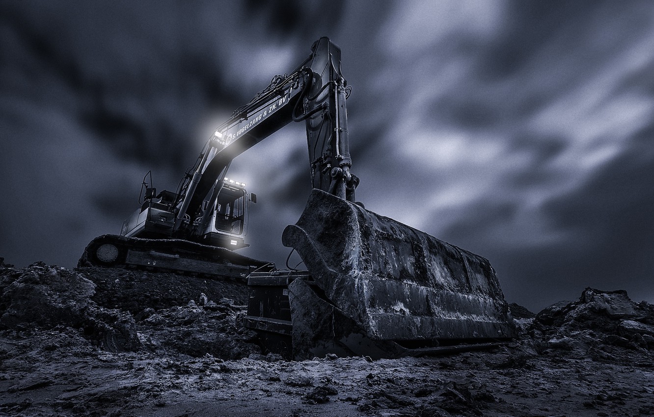 Photo Wallpaper Excavator, Bucket, The Machine - Экскаватор На Рабочий Стол - HD Wallpaper 