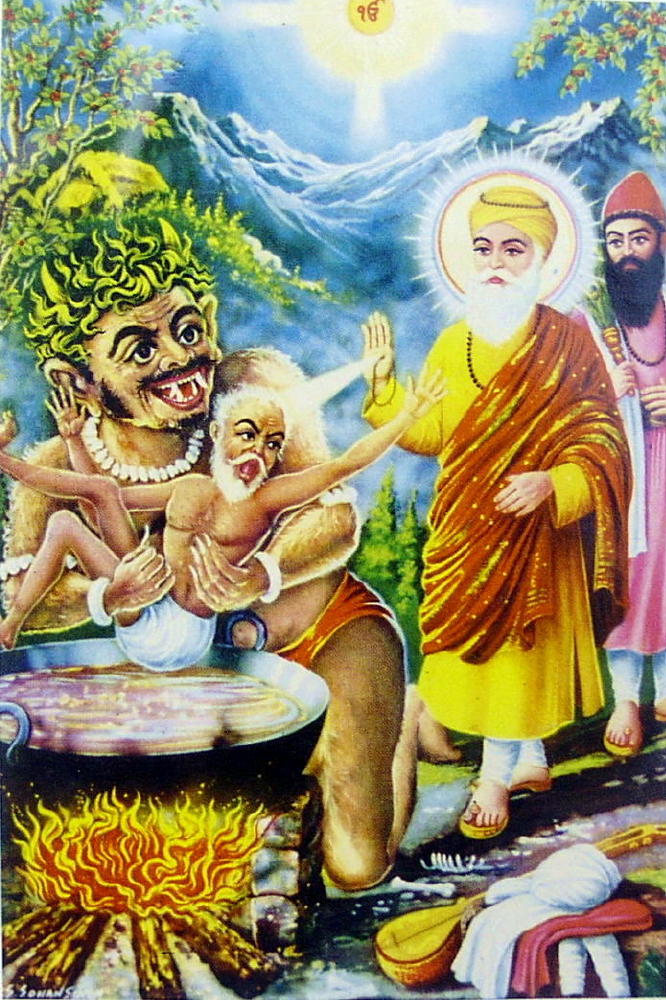 Shri Guru Nanak Dev Ji Wallpaper - Guru Nanak And Family - 666x1000  Wallpaper 