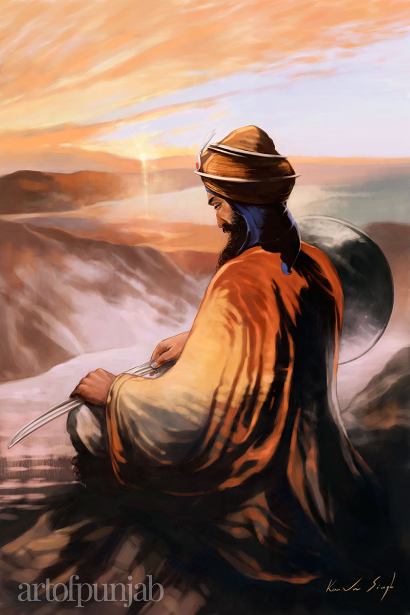 Guru Gobind Singh Ji Art - HD Wallpaper 