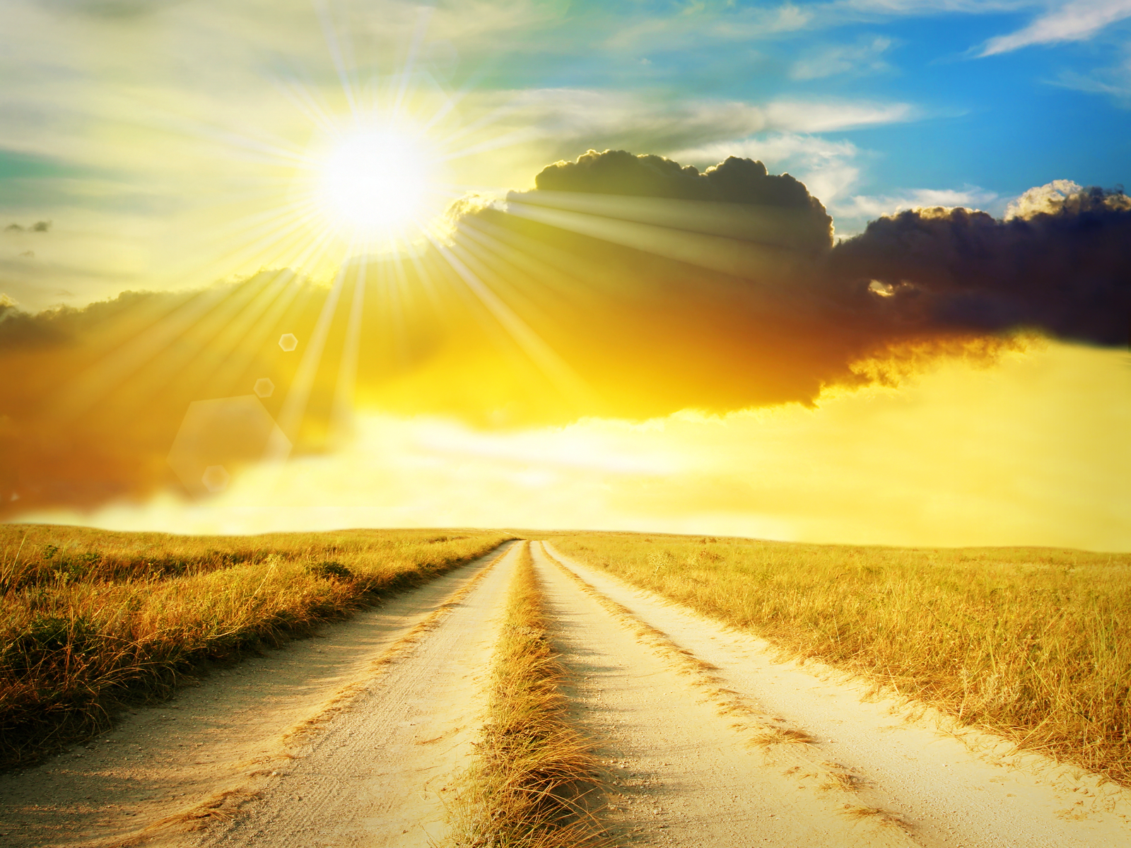 Dusty Spring Road Wall Inkbluesky - Sun Rise Background Png - HD Wallpaper 