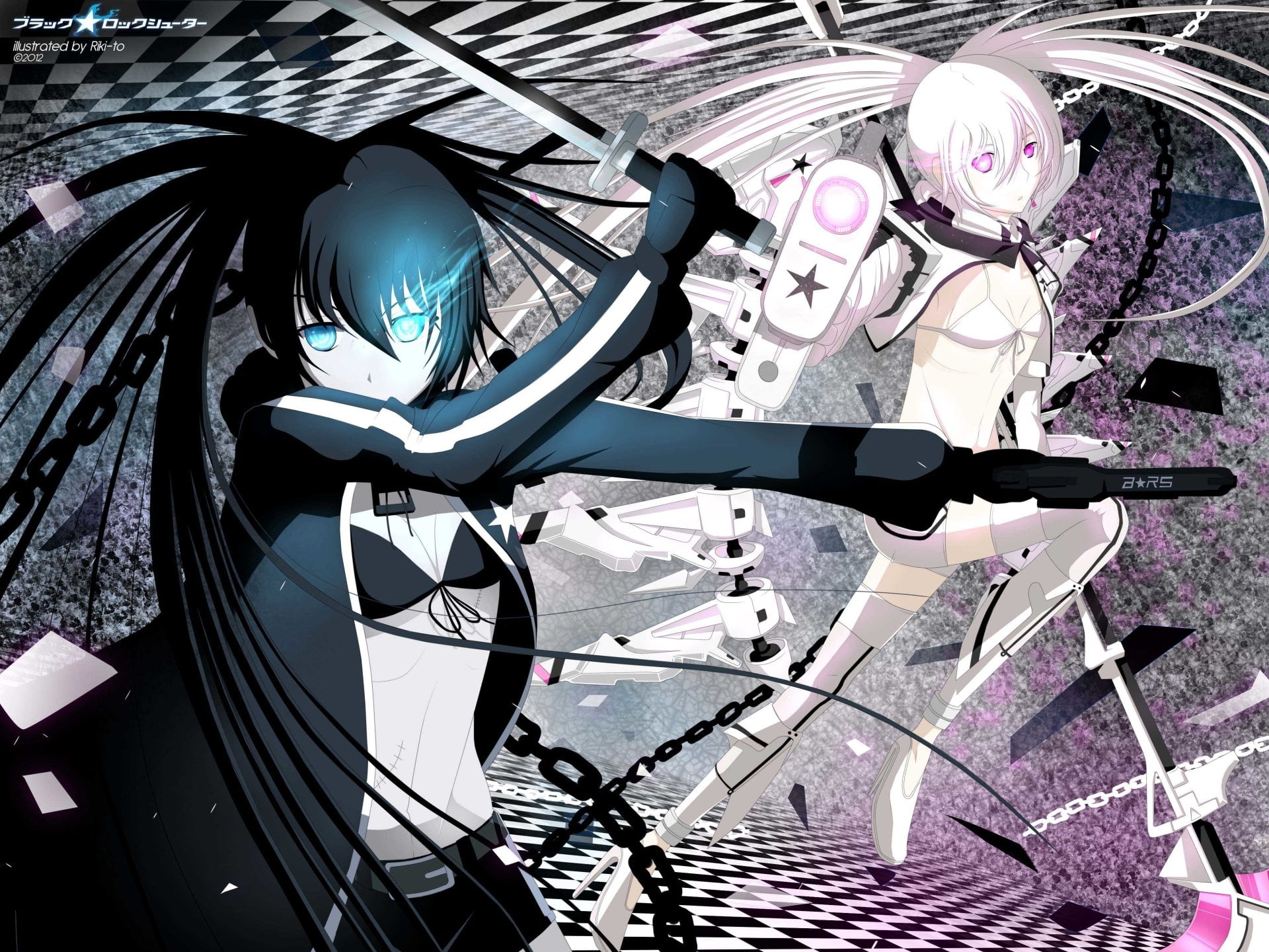 Black Rock Shooter White Wallpaper Hd - HD Wallpaper 