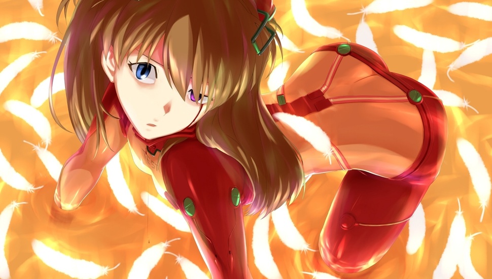 Neon Genesis Evangelion, Costume, Girl, Back, Eyes, - Asuka Langley Wallpaper Engine - HD Wallpaper 