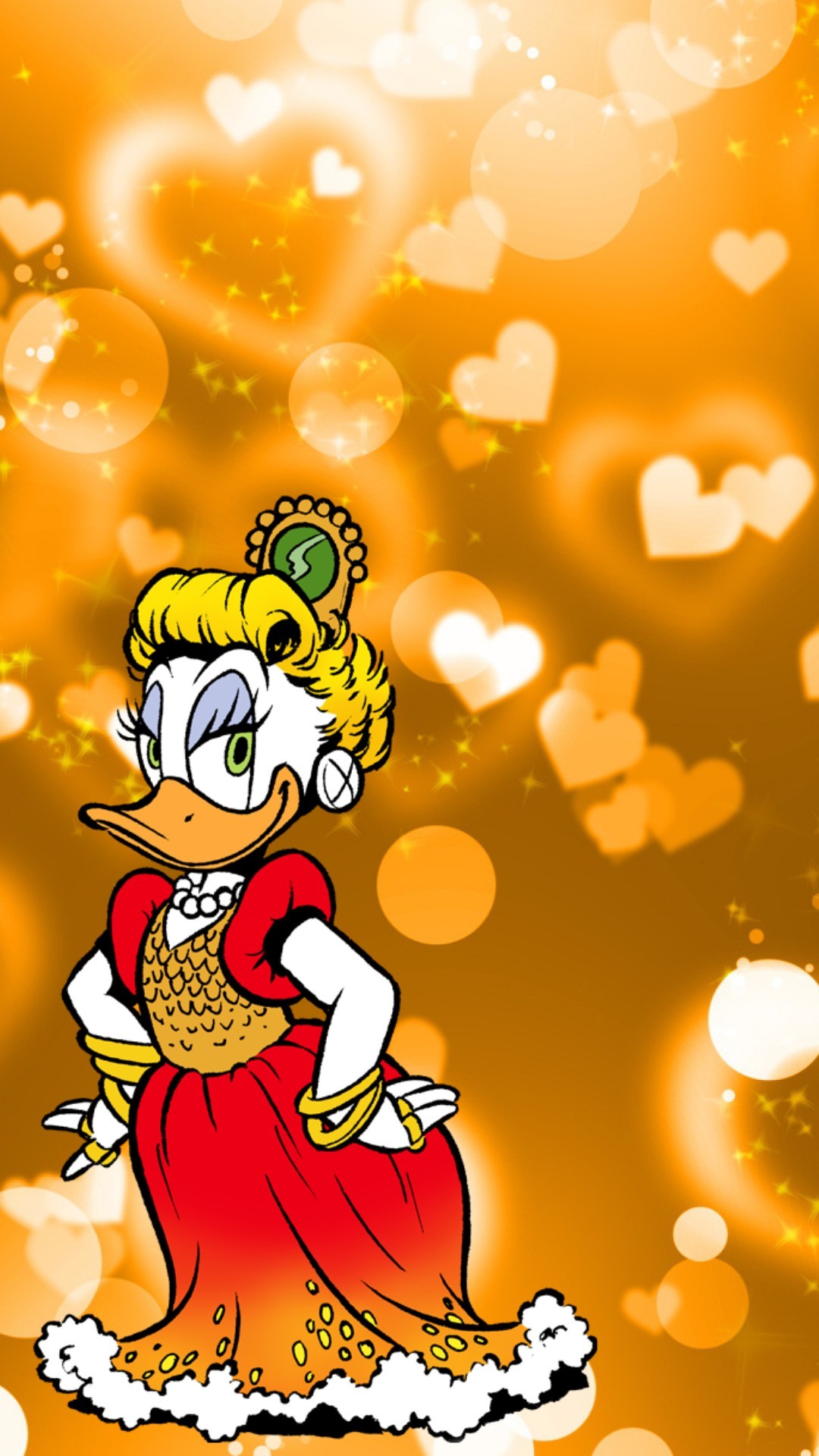 Some Ducktales Wallpapers I Made - Background Hearts In Gold - HD Wallpaper 