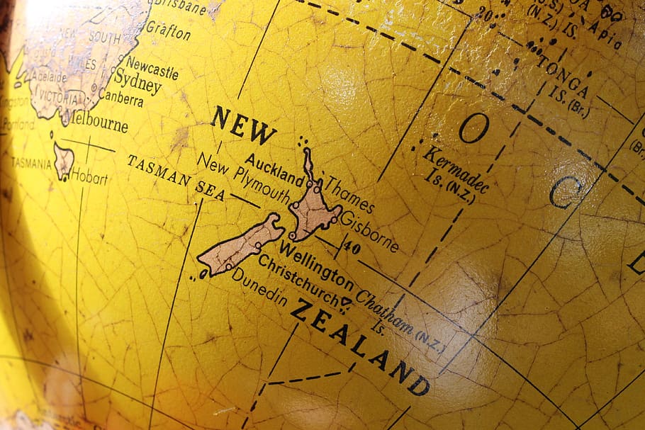 New Zealand Map, Globe, Vintage, World, Global, Geography, - A L Autre Bout Du Monde - HD Wallpaper 