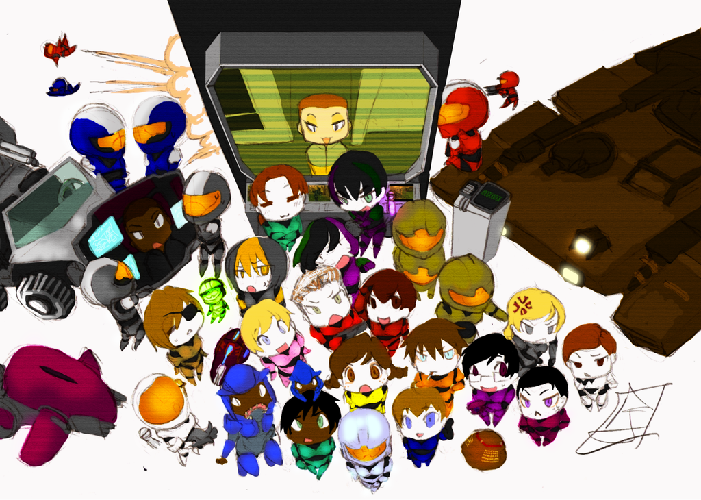 Chibified - Red Vs Blue Art - HD Wallpaper 