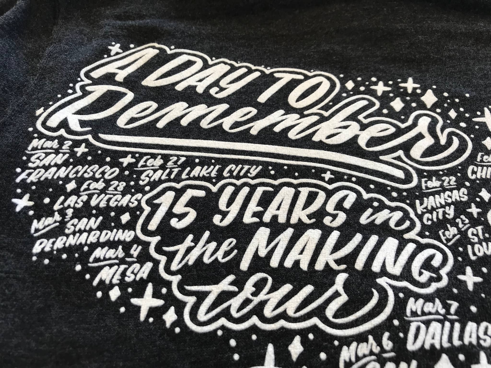 A Day To Remember 15-year Tour Hoodie Hand Lettered - Calligraphy - HD Wallpaper 