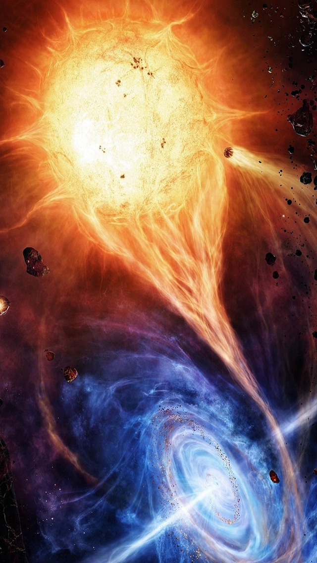 Vortex Red And Blue Space Explosion Iphone Wallpaper - Red And Blue Space - HD Wallpaper 