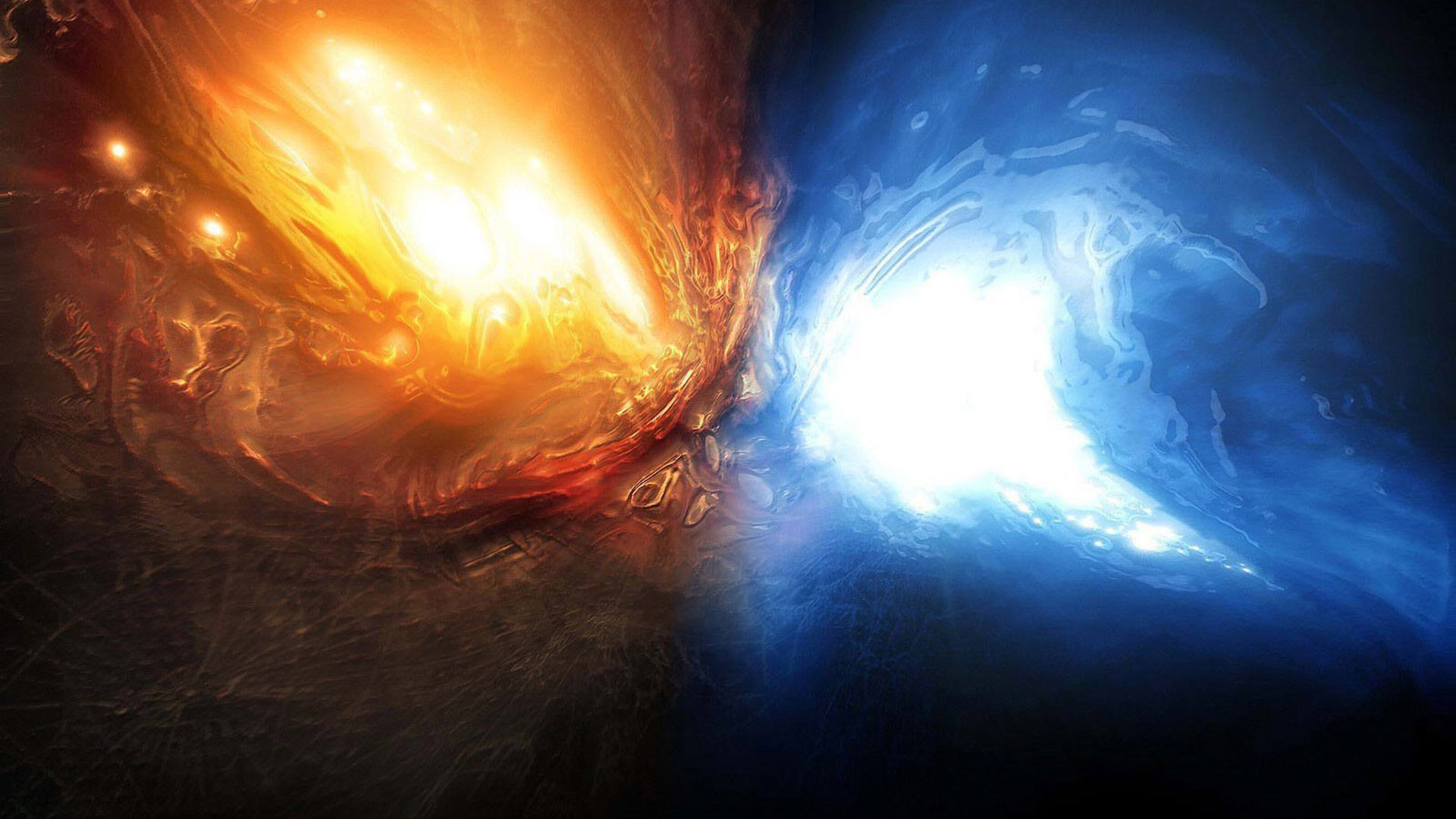 Fire Vs Ice Wallpaper - Earth Blue And Red - HD Wallpaper 