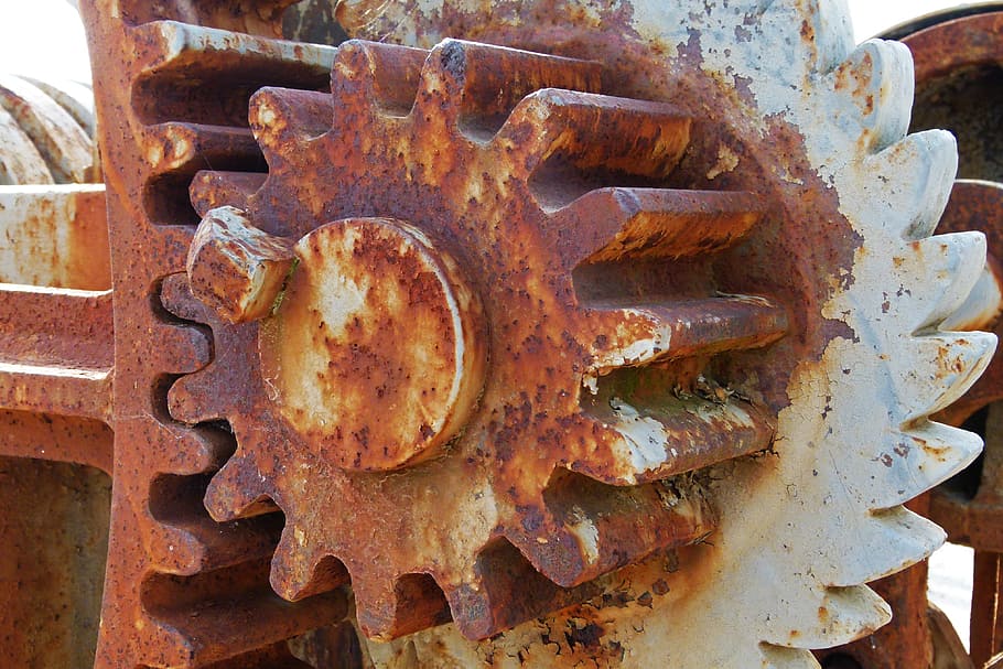 Mechanism, Gear, Machine, Sprockets, Synergy, Rusty, - Industrial Sprockets Green Rust - HD Wallpaper 