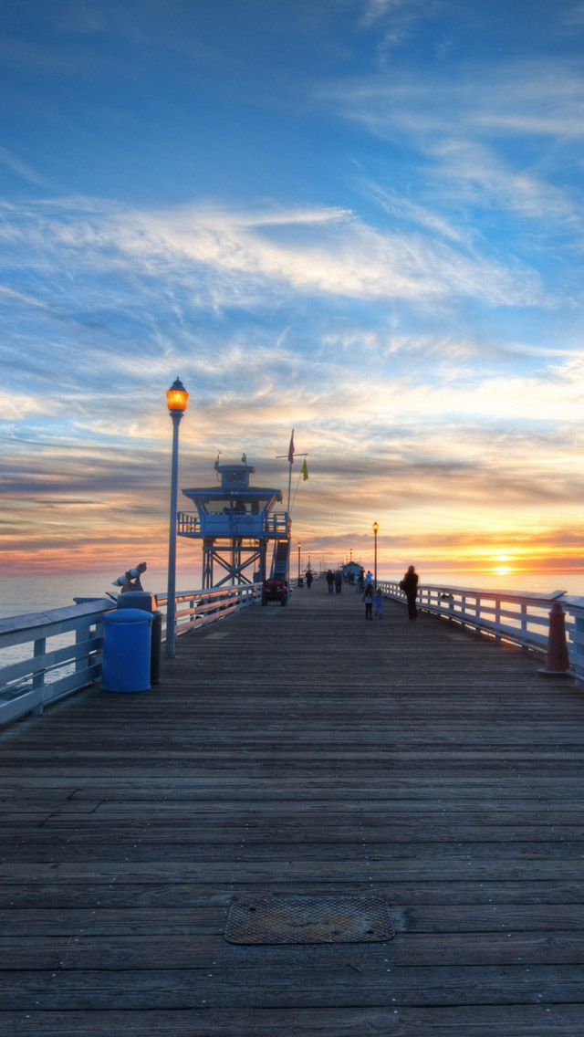 Pier At Sunset Iphone Wallpaper - Photography Aesthetic Backgrounds Landscape - HD Wallpaper 