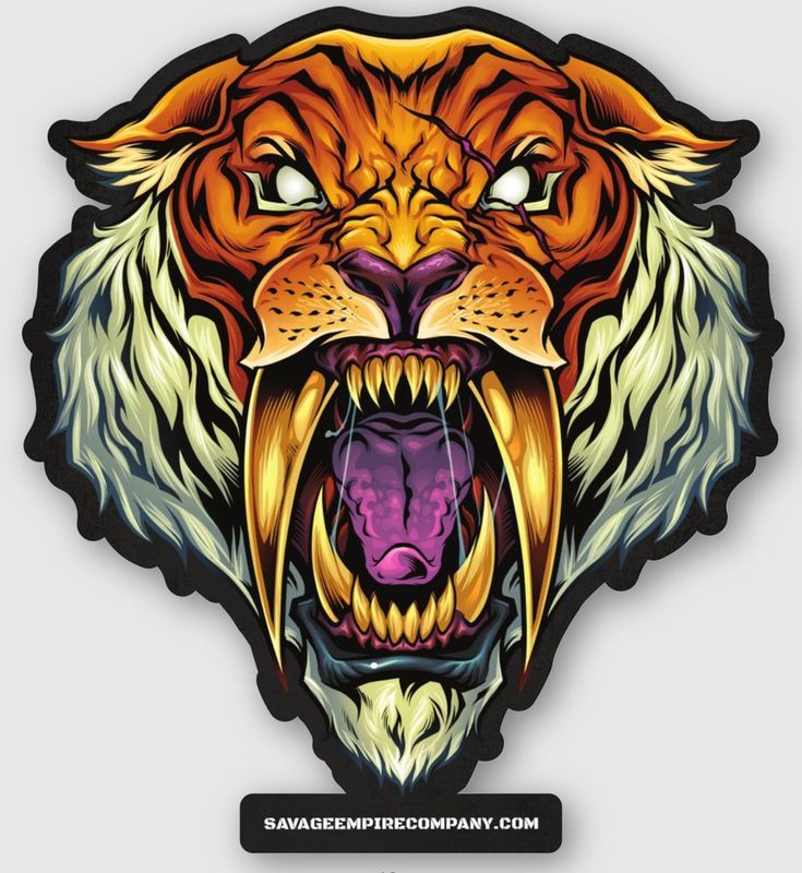 Roaring Saber Tooth Tiger Tiger - HD Wallpaper 