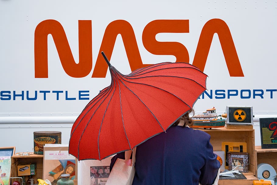 Text, Umbrella, Protection, One Person, Standing, Business, - Nasa Logo In Black - HD Wallpaper 