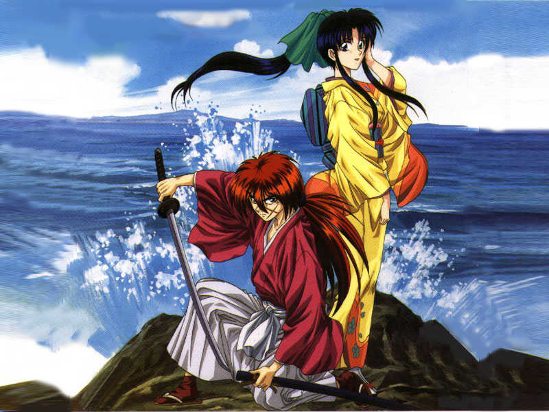 Kenshin And Kamiya Kauru At The Sea - Rurouni Kenshin And Kauri - HD Wallpaper 