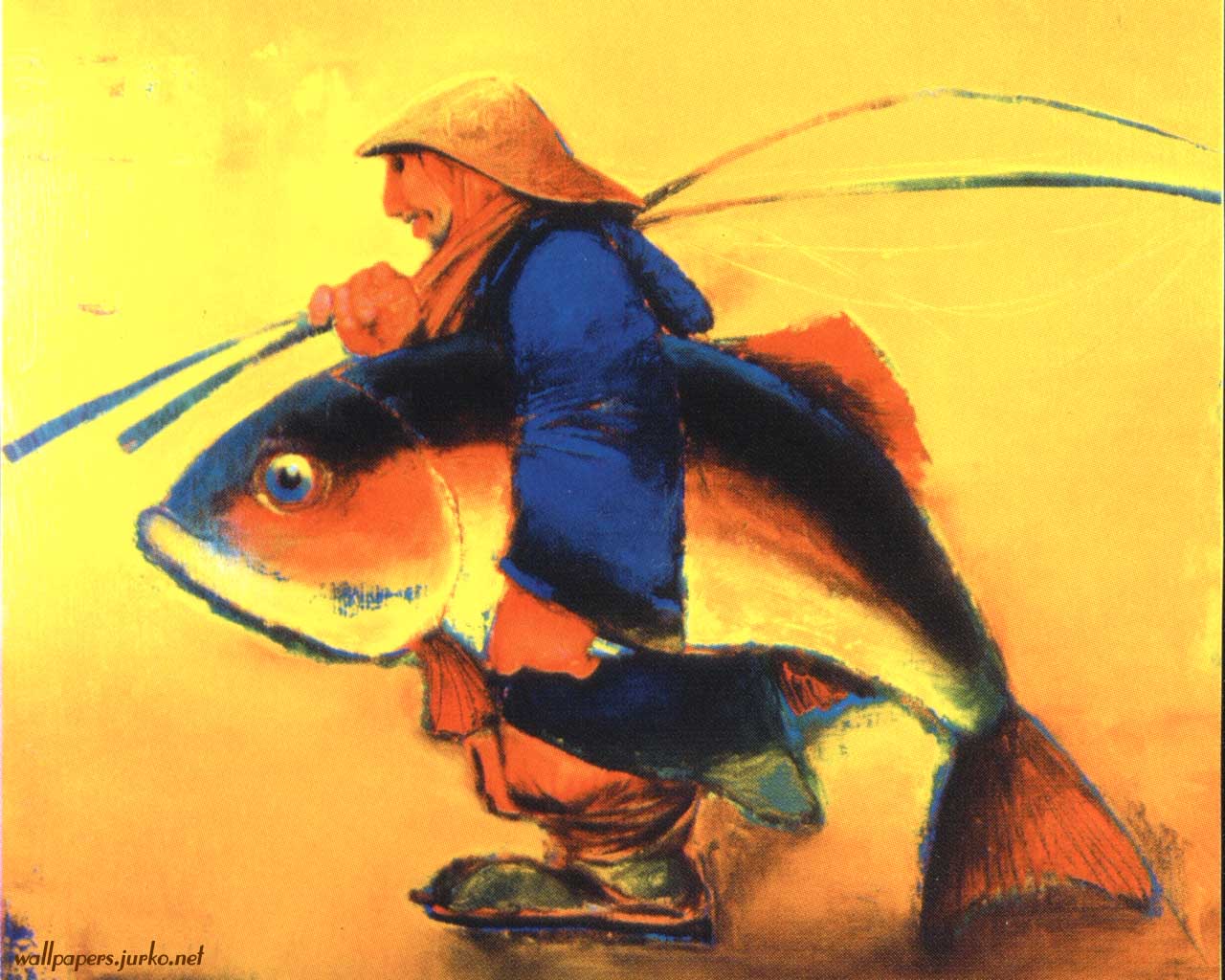 Cartoon Fish Copyright By Jurko Free 157822 Wallpaper - Painting - HD Wallpaper 