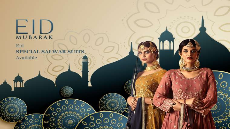 Designer Indian Style Eid Dresses Online - Eid Mubarak Barcelona - HD Wallpaper 