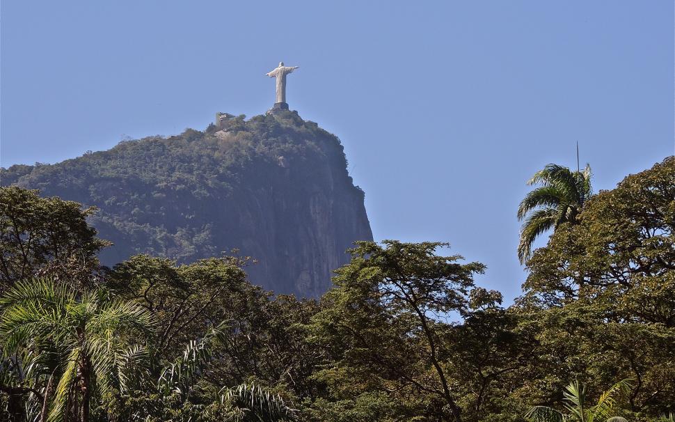 Rio De Janeiro Christ The Redeemer Statue Trees Hd - Christ The Redeemer Ultra 4k Hd - HD Wallpaper 