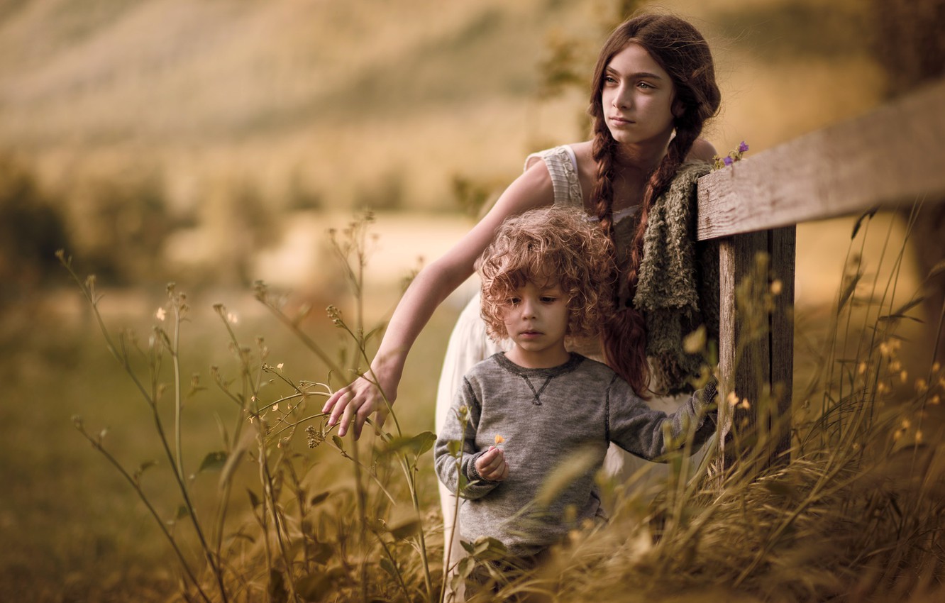 Photo Wallpaper Summer, Grass, Look, Nature, Children, - Мальчик Лето Деревня - HD Wallpaper 