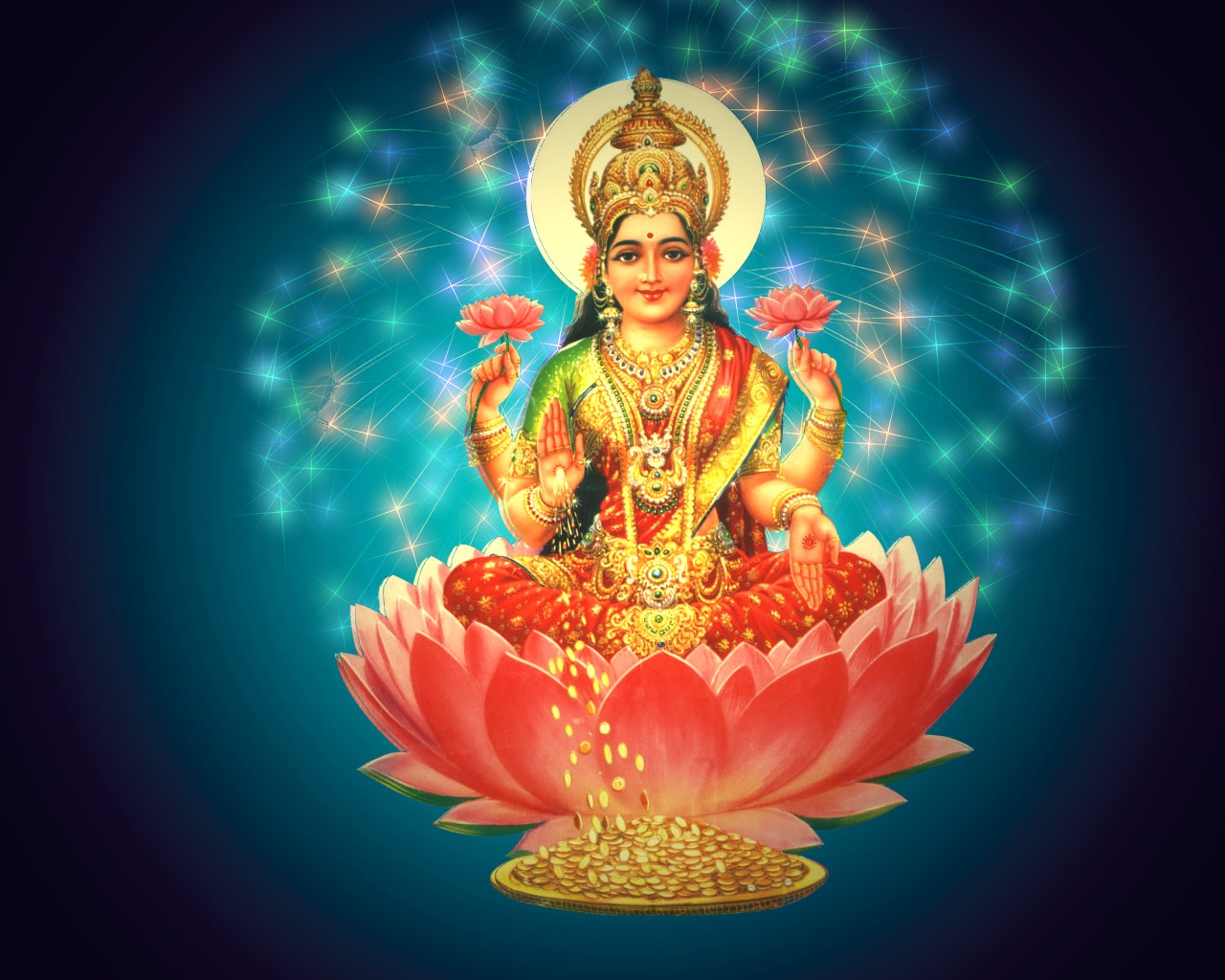 Goddess In Lotus Flower - HD Wallpaper 