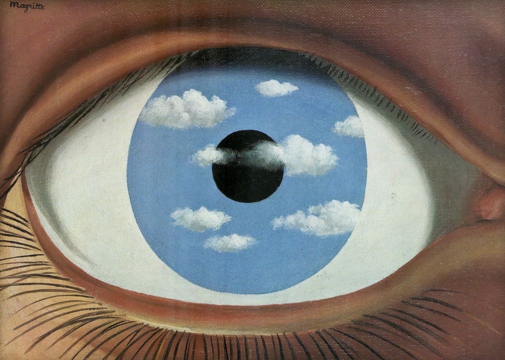 Magritte - Rene Magritte The False Mirror 1935 - HD Wallpaper 