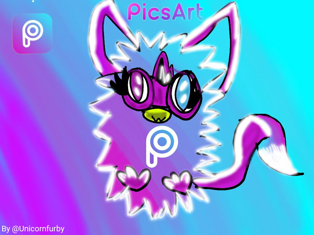 #furby #furbys #furbyart #picsart For @picsart 💙💜🎁 - Graphic Design - HD Wallpaper 