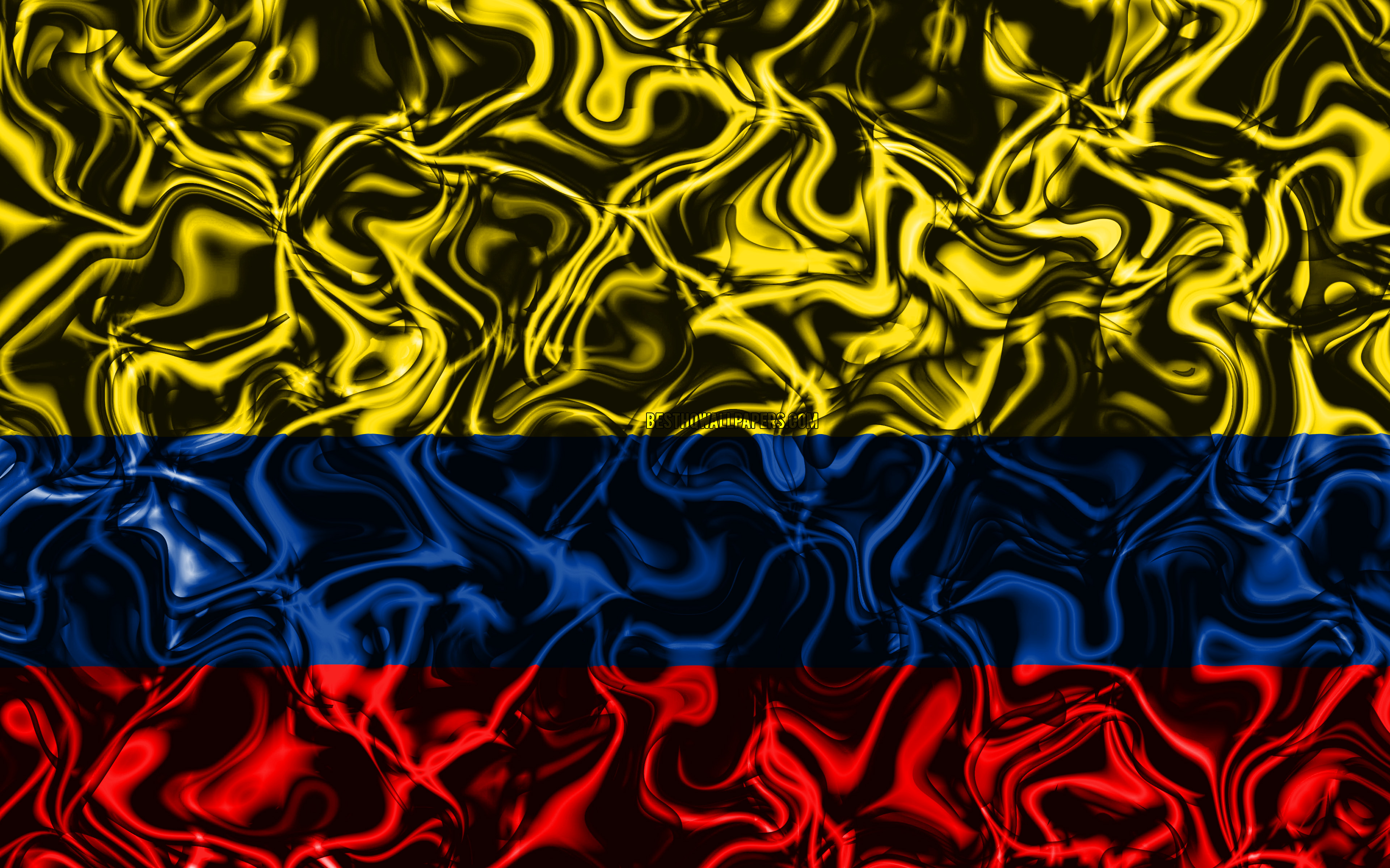 4k, Flag Of Colombia, Abstract Smoke, South America, - Art High Resolution Bangladesh Flag - HD Wallpaper 