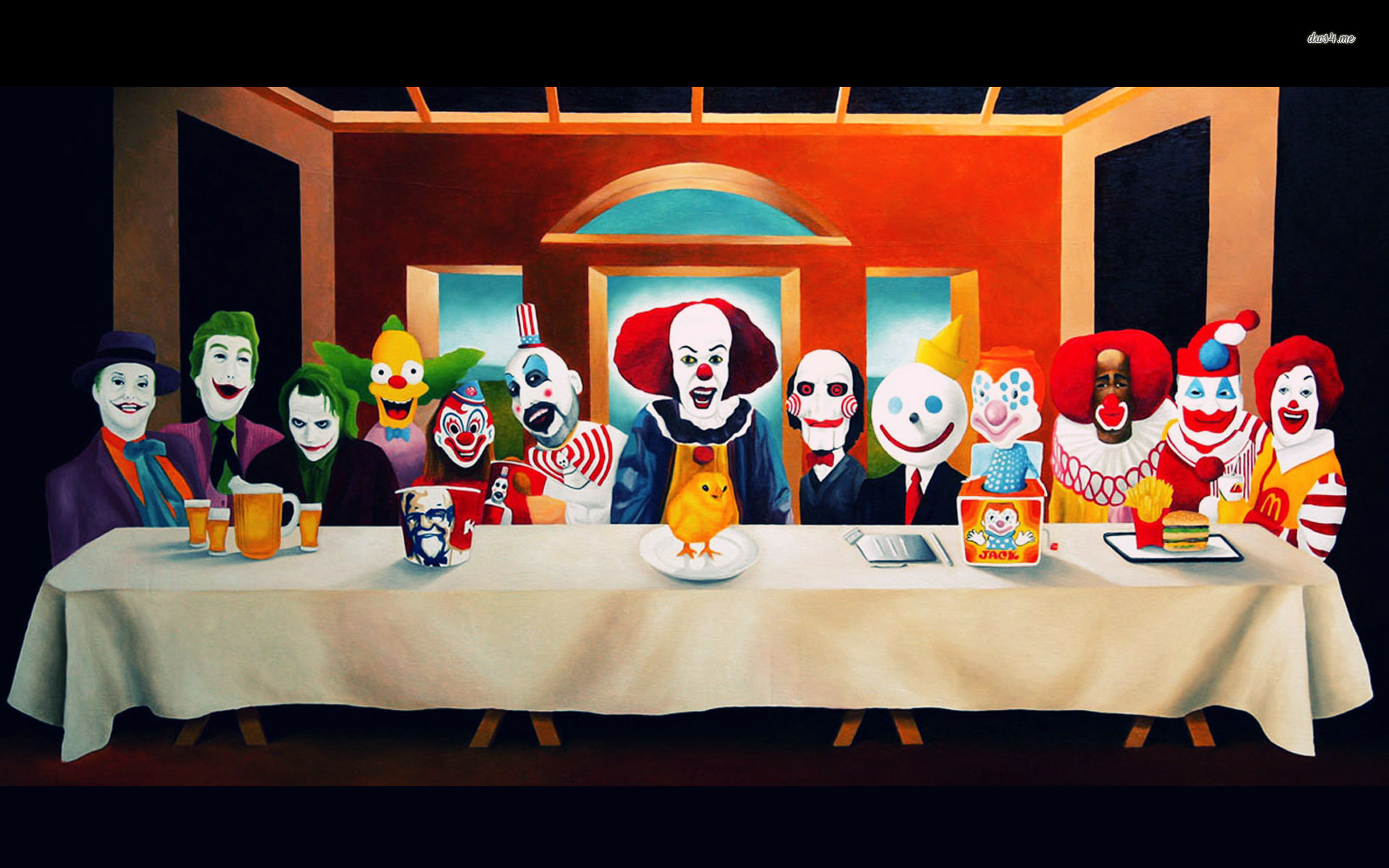 Last Supper Clowns - HD Wallpaper 