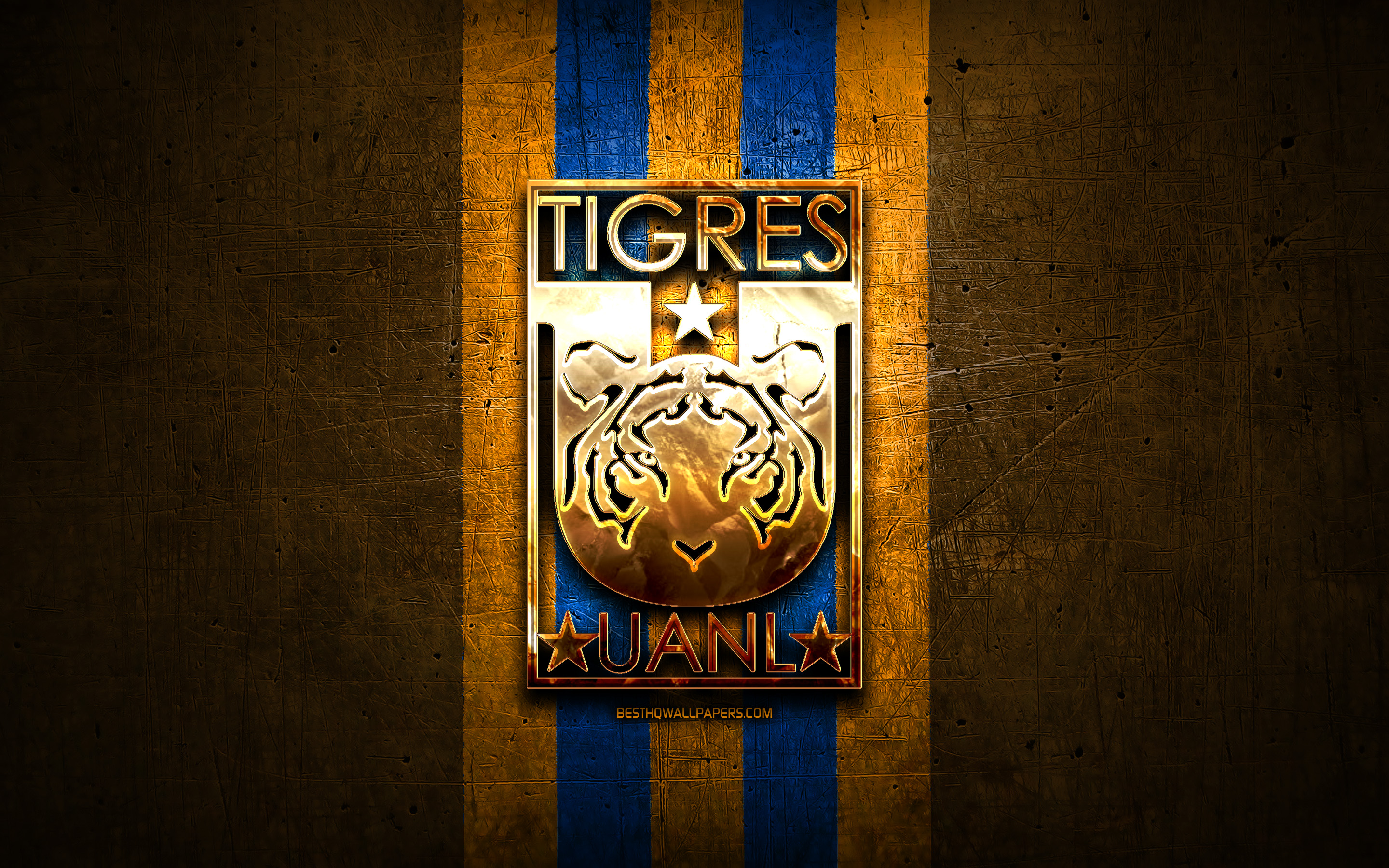 Tigres Uanl Fc, Golden Logo, Liga Mx, Orange Metal - Poster - HD Wallpaper 