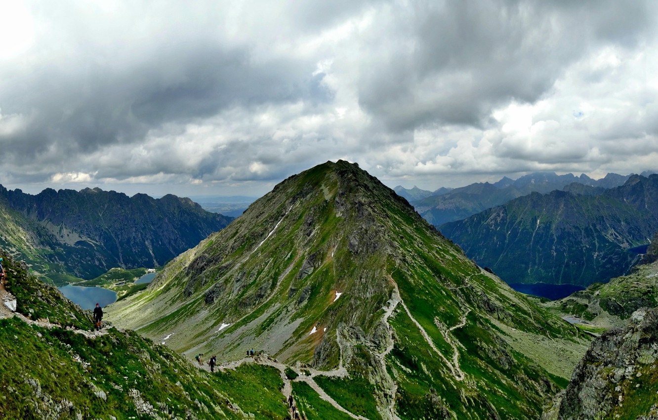 Photo Wallpaper Clouds, Mountains, Stones, Alps, Panorama, - Dolina Pięciu Stawów Polskich - HD Wallpaper 