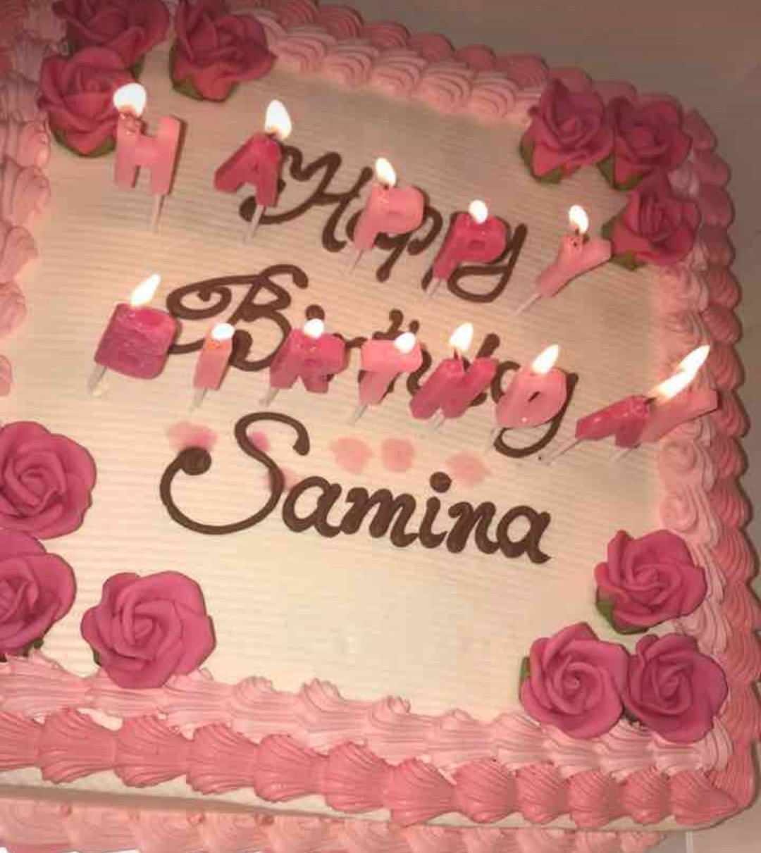 Birthday Cake With Name Samina - HD Wallpaper 