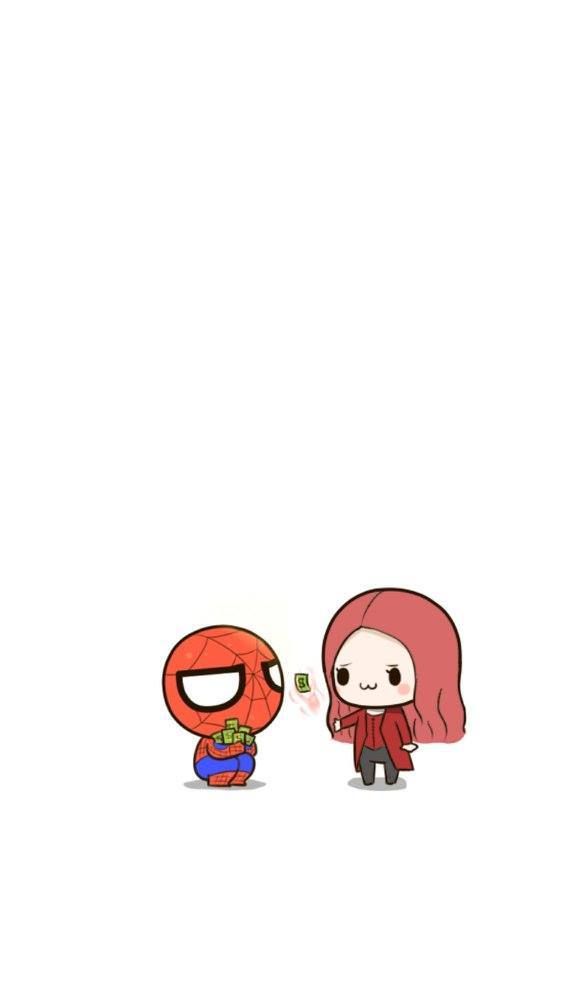 Cute Spiderman Cartoon Phone - HD Wallpaper 