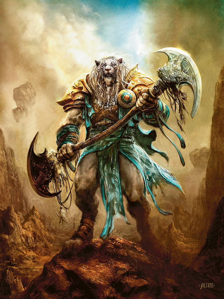 The Gathering, Art And Craft, Animal Wildlife, Hd Wallpaper - Ajani Goldmane Art - HD Wallpaper 