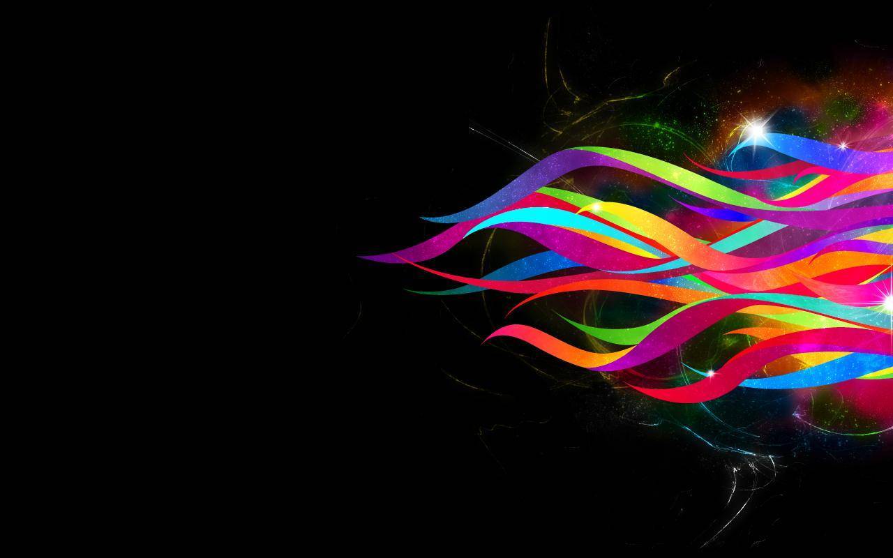 Black And Rainbow Background - HD Wallpaper 