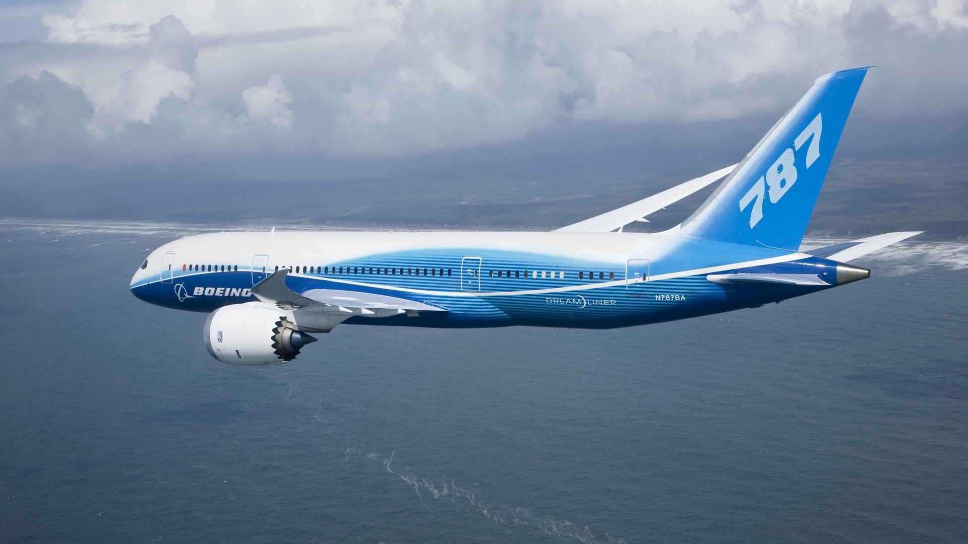 Wallpaper Sky, Takeoff, Sea, Clouds, Boeing - Paine Field - HD Wallpaper 