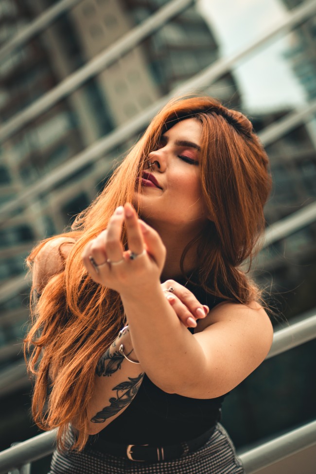 Woman, Redhead, Closed Eyes, Tattoo, Piercing, Model - Tattoo Girl Hd 2019 - HD Wallpaper 