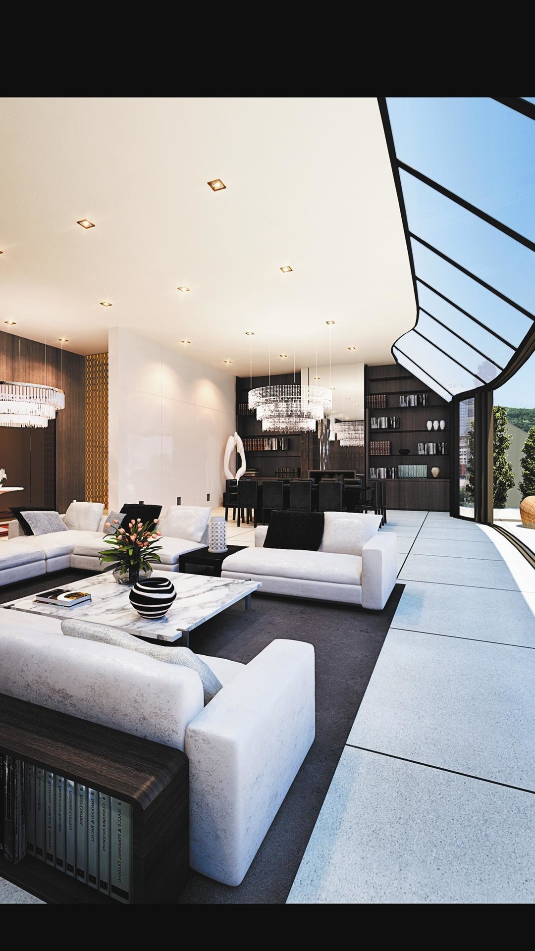 Sofas, Living Room, Wardrobe, Interior, Penthouse, - Tv Sharp Lc 50le860m - HD Wallpaper 