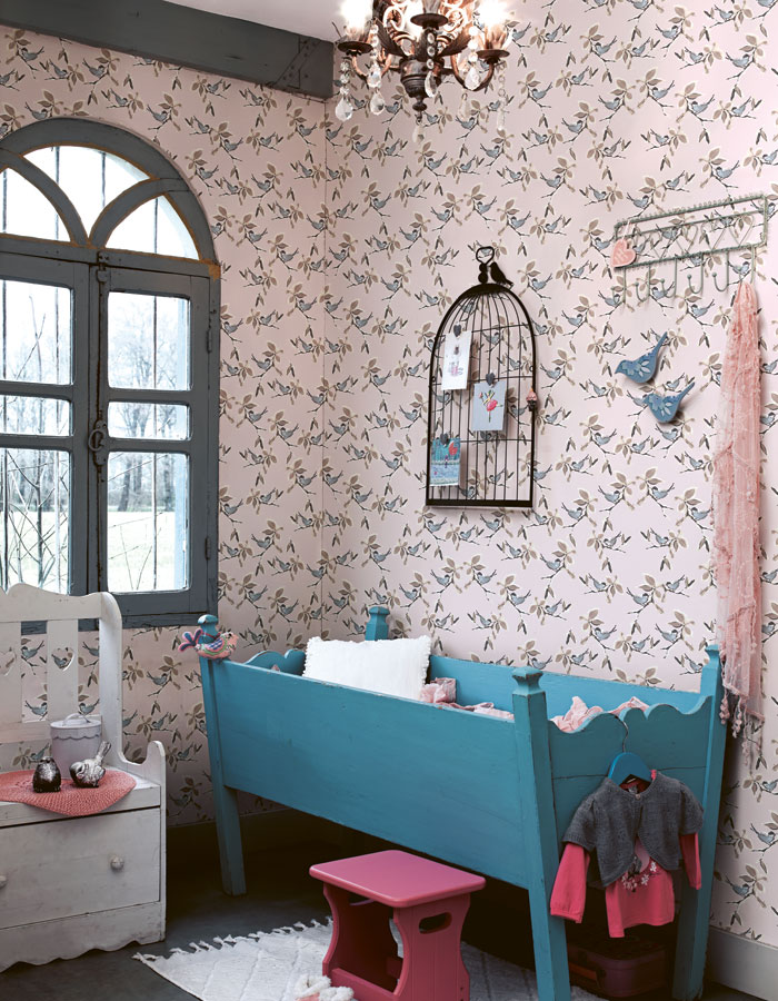 Pink Dwell Bird Wallpaper For Bedroom R2316 - Wallpaper - HD Wallpaper 