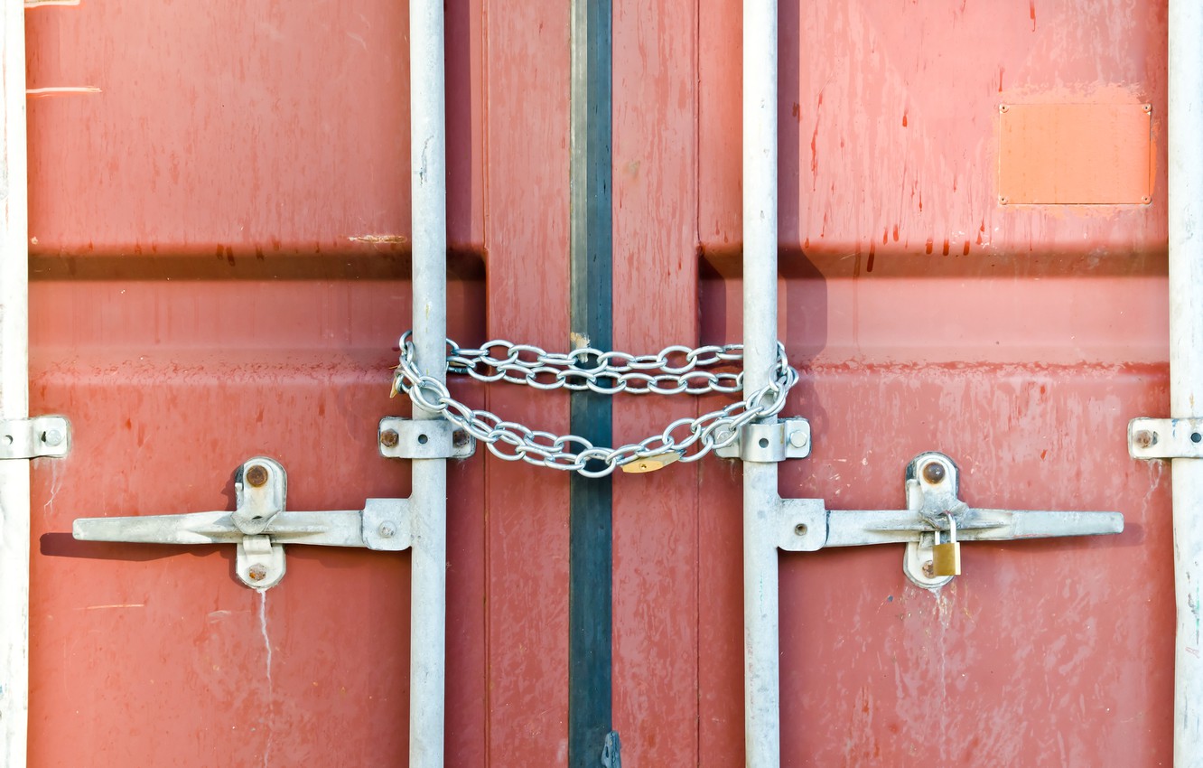 Photo Wallpaper Chains, Doors, Container, Lock - Chain - HD Wallpaper 