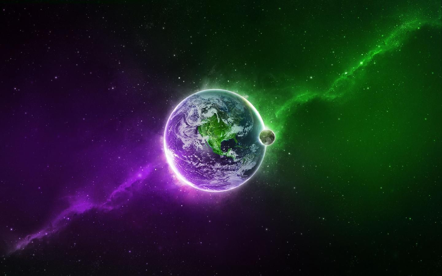 Green And Purple Earth - HD Wallpaper 