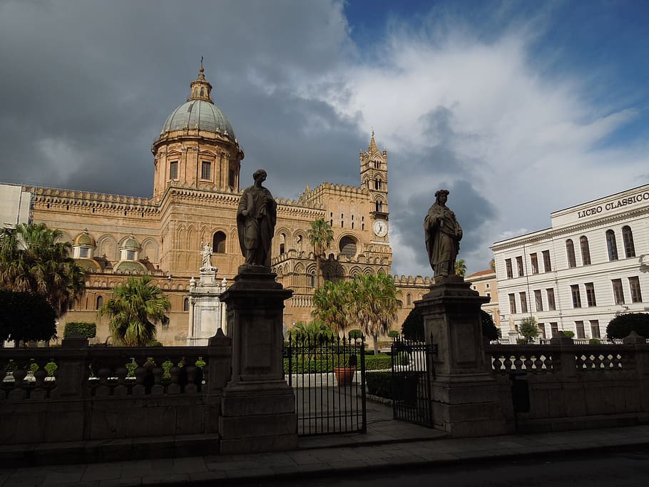 Palermo, Church, Sicily, Landmark, Architecture, Building, - Palermo Cathedral - HD Wallpaper 