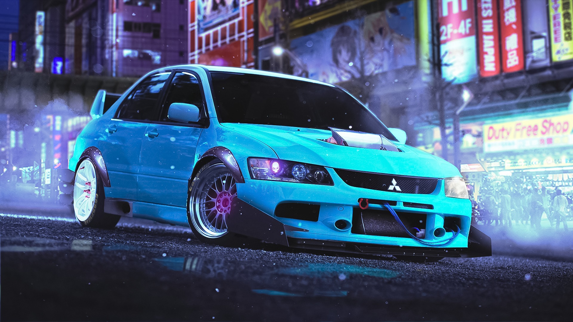 Wallpaper Mitsubishi Lancer Evolution 9 Blue Car - Mitsubishi Lancer Evolution 9 Hd - HD Wallpaper 