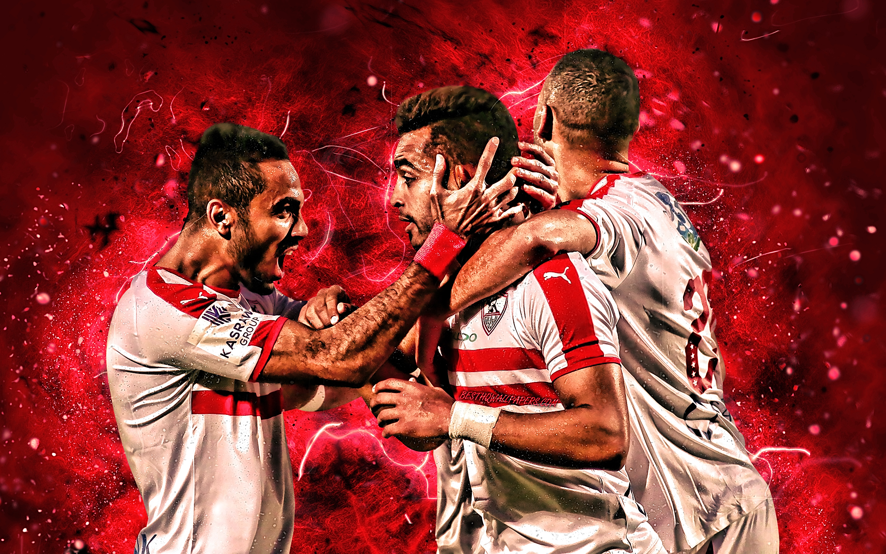 Youssef Obama, Khalid Boutaib, Mahmoud Kahraba, Goal, - الزمالك على اغنية انا ابن مصر - HD Wallpaper 