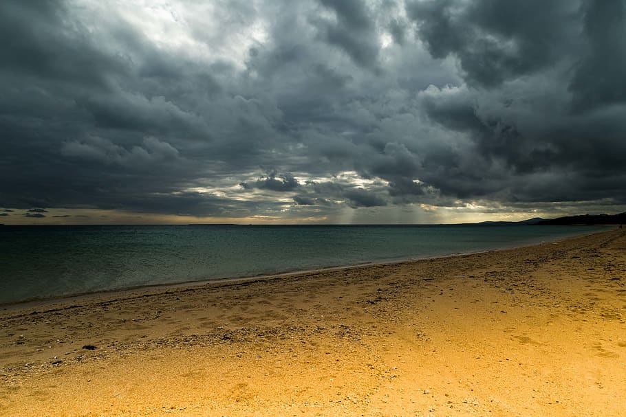 Japan, Taketomi, Clouds, Evening, Sea, Beach, Sand, - Singing Sand - HD Wallpaper 