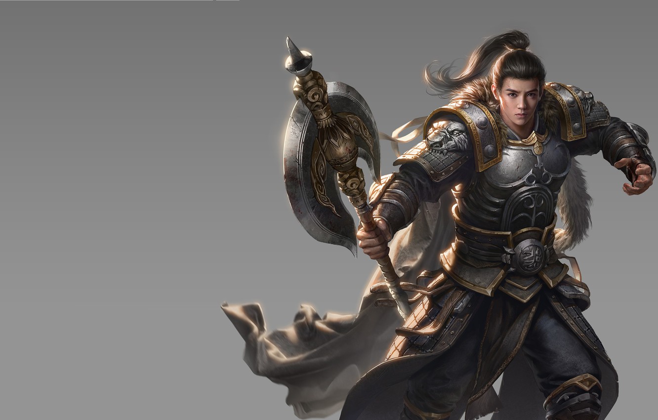 Photo Wallpaper Weapons, Warrior, Art, Guy, Fantasy, - Cuirass - HD Wallpaper 