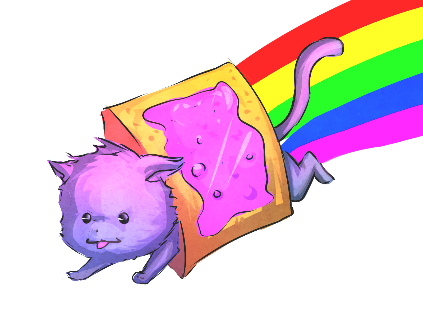 Anime Girl Nyan Cat - HD Wallpaper 