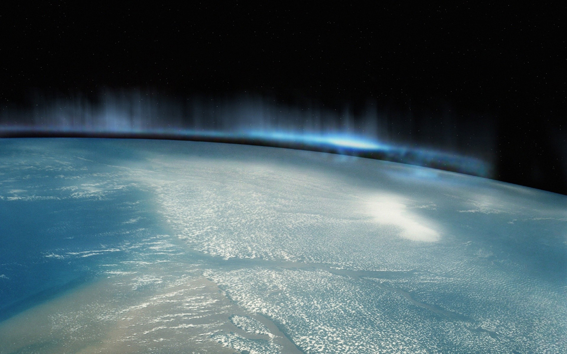 Northern Lights At The Edge Of The Planet - Planet Earth Northern Lights - HD Wallpaper 