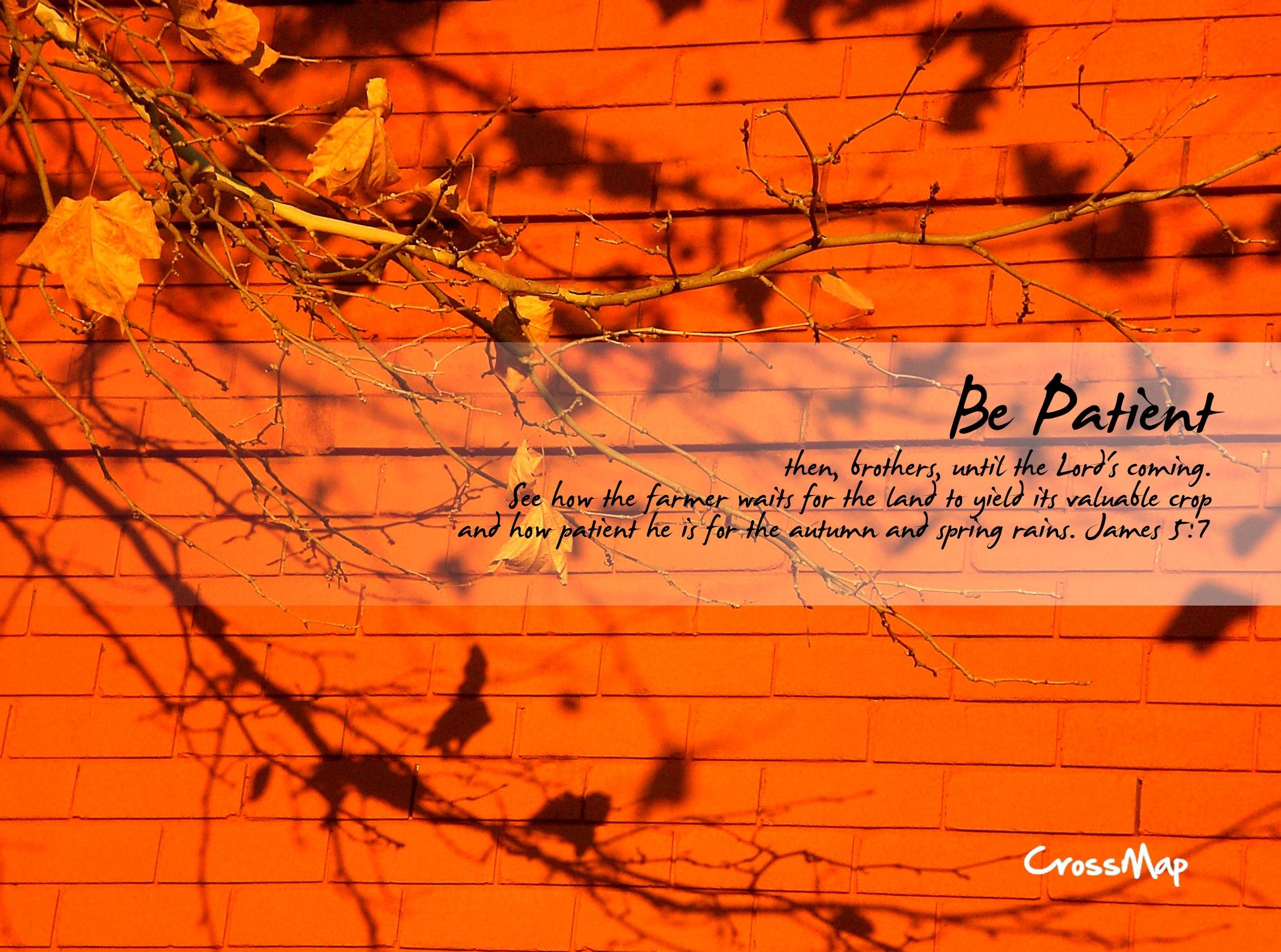 2476x1841, Be Patient - Fall Scripture Wallpaper Backgrounds - HD Wallpaper 