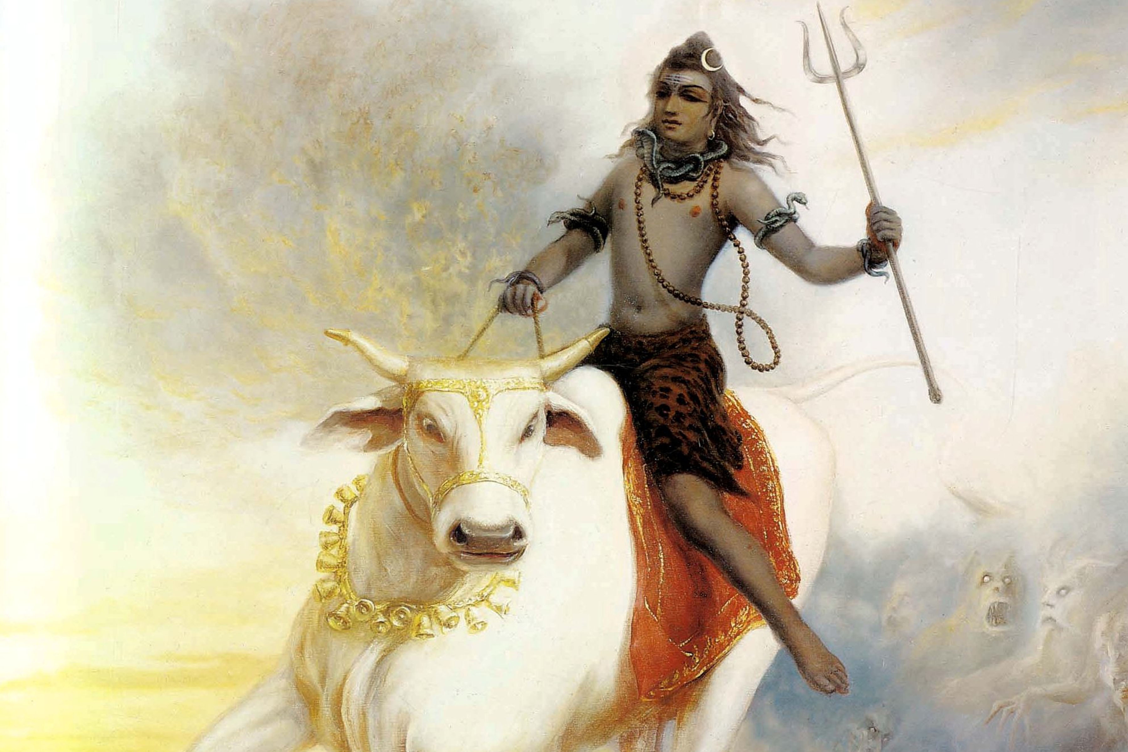 Lord Shiva On Nandi - 3600x2402 Wallpaper 