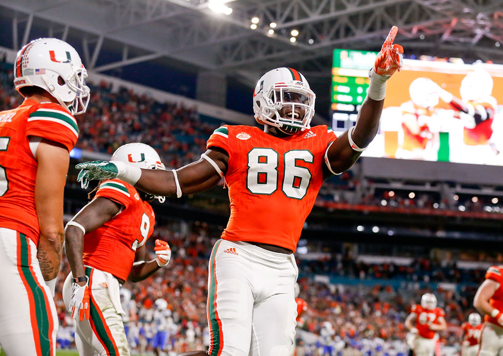 Miami Hurricanes David Njoku - HD Wallpaper 